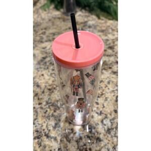 NWT Simply Belle "Holiday Nutcracker" Plastic Tumbler with Straw — 24 oz